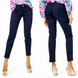 Lilly Pulitzer Kelly Pants Women's Size 8 Navy Blue Excellent very gently used c